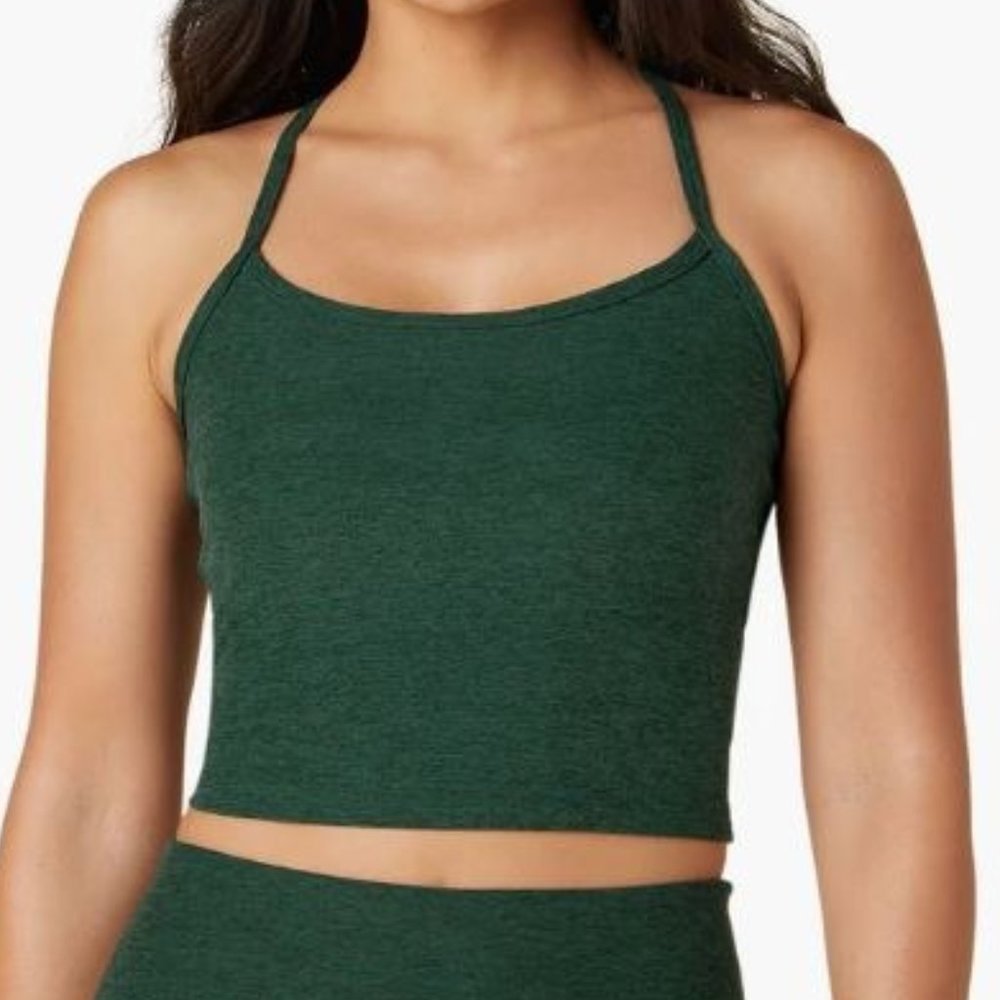 Spacedye Slim Racerback Cropped Tank - Forest Green Pine - L